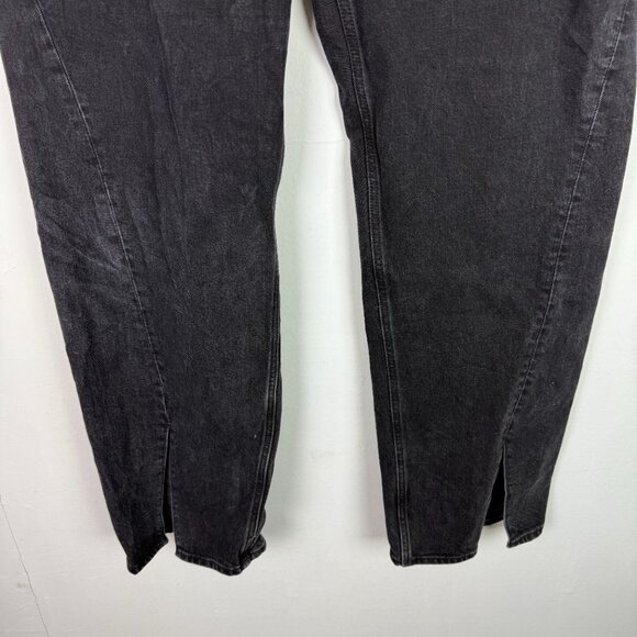 Abercrombie & Fitch The '90s Relaxed Jean High Rise Slit Black Size 33 16L LONG - Picture 4 of 10